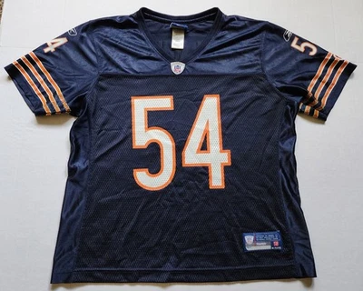 Camiseta de fútbol americano Reebok Brian Urlacher Chicago Bears NFL azul para mujer grande L Foto 1 de 4