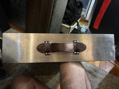 Промышленный дизайн ящики из нержавеющей стали с кожаными ручками набор из 2 - Изображение 1 из 4