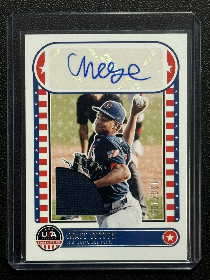 2025 Panini USA Baseball Stars & Stripes Patch Auto Chase Cotton /199 - Image 1 of 2