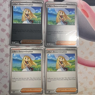 Pokemon TCG 4x Lillie’s Determination 119/132 Mega Evolution Playset 2 Reverse - Image 1 of 2