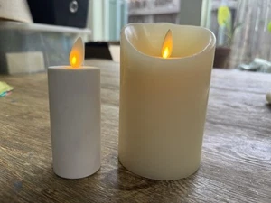 2 - Luminara flammenlose Kerzen - 3,5" x 5" & 1,5 x 3 1/4 elfenbeinweiß unparfümiert - Bild 1 von 8