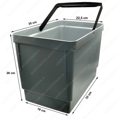 SECCHIO PATTUMIERA TECNOINOX 22 X 35 CM altezza 26 CM SECC 703018 26