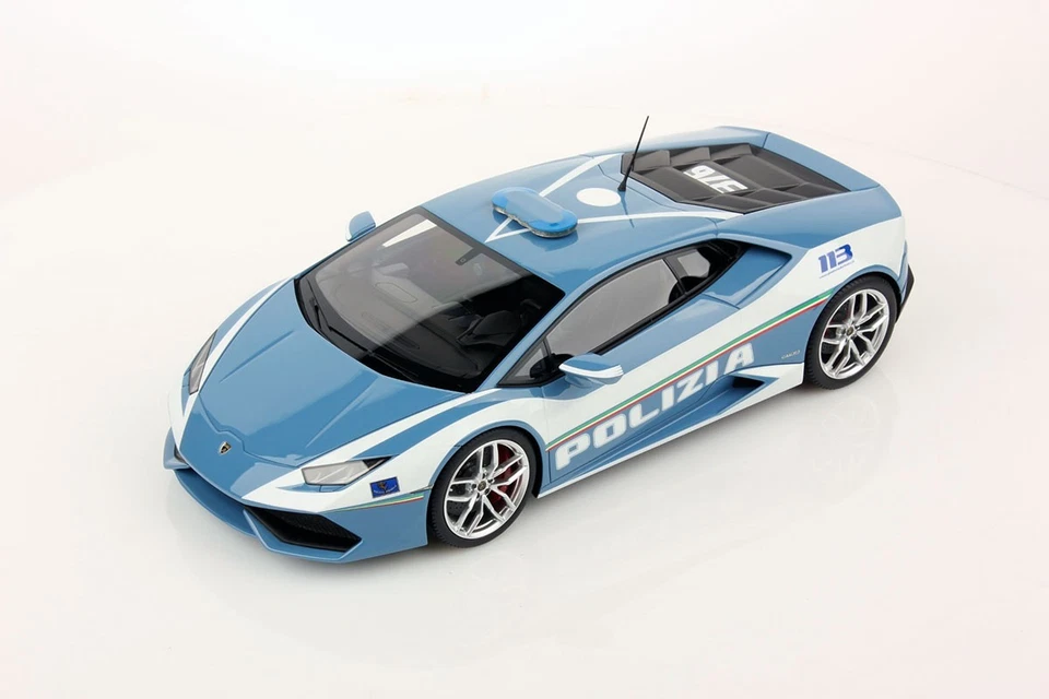 MR MODELS LAMBORGHINI HURACAN LP 610-4 Blu Polizia 1 1/18 LAMBO017 Black Friday - Immagine 1 di 4