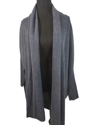 Nuevo con etiquetas Cárdigan Sutil Lujo 100% Cachemira Long Line Cocoon Chal Azul Talla S/M Foto 1 de 4