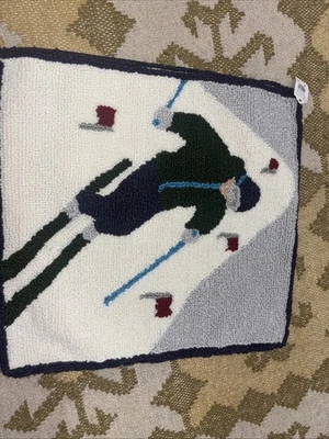 Pottery Barn Kids Lodge Ski Decorative  Pillow Cover 16”x16 New - Image 1 of 4