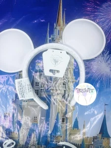 2025 Disney Parks White Mickey Mouse Autograph Ear Headband Faux Leather NEW - Picture 1 of 2
