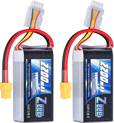 3S 2200mAh 11.1V 50C Lipo Battery Pack with XT60 Plug (2 Pack) - Image 1 of 4