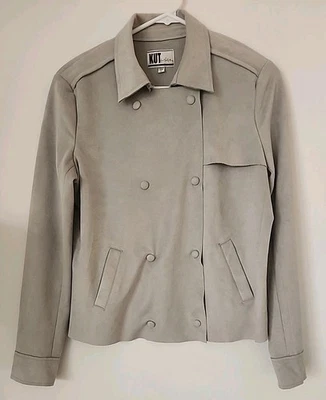 Chaqueta de gamuza sintética gris Kut from the Kloth para mujer talla pequeña Foto 1 de 4