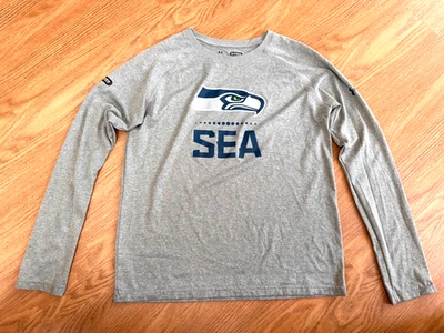 Camisa Seattle Seahawks Under Armour Combine Auténtica Juvenil L Azul Manga Corta Foto 1 de 4