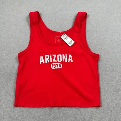 Camiseta sin mangas recortada Full Tilt Arizona 1978 para mujer roja L acanalada gráfica retro Y2K Foto 1 de 4