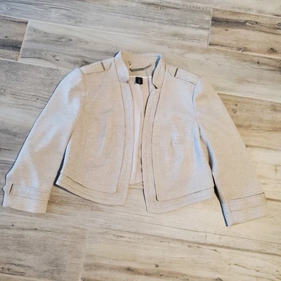 Blazer corto Casa Blanca Mercado Negro Beige Talla 4 Mujer Chaqueta Oficina Negocios Foto 1 de 4