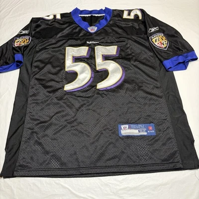 Camiseta deportiva negra Reebok NFL talla 50 cosida Baltimore Ravens Terrell Suggs #55 Foto 1 de 4