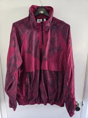 Adidas Half-Zip Windbreaker Woven '80s Jacket Men's Size Large Ruby  - Image 1 of 4