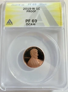 2019-W Proof Lincoln Cent  1C - ANACS PF 69 DCAM - Picture 1 of 4