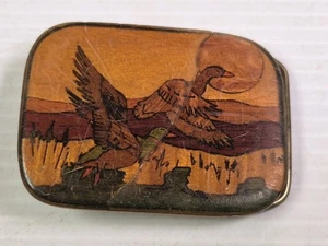 Ducks Dress Belt Buckle Sportsman Art Wood, HARMONY METAL COLORADO SOLID BRASS - Picture 1 of 6