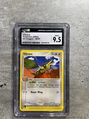 Pokemon Card Vibrava CGC 9.5 Mint+, e-Reader EX Dragon 46/97, 2003 (1) - Image 1 of 4