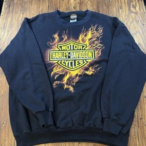 Vintage Harley Davidson Twin Cities Flame Sweatshirt Crewneck Sz L 2011 St Paul - Picture 1 of 10
