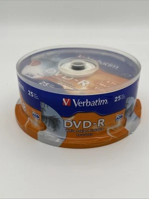 VERBATIM AMERICAS LLC 96191 DVD-R 4.7GB 16X WHITE INKJET PRINTABLE, HUB PRINT - Image 1 of 4
