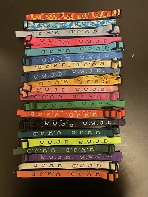 1 Woven Religious WWJD (What Would Jesus Do) Bracelets Fashion Wristbands - Image 1 of 4