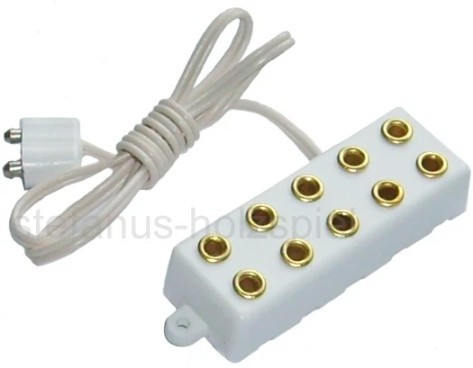 KAHLERT-LICHT 5-fach Verteiler Verteilerleiste für 3,5V Puppenhauselektrik, Kahlert 69460 weiß