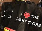 3x LEGO Store Tote Bags (Black w/ Red Heart) Exclusive - Brand New Gift Bags