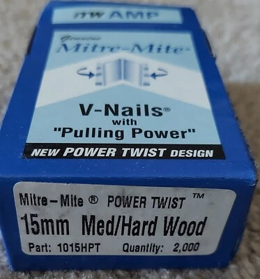 MITRE MITE ITW Amp Genuine Mitre-Mite V-Nails with Pulling Power 15mm Med/H Wood 1015HPT 2m
