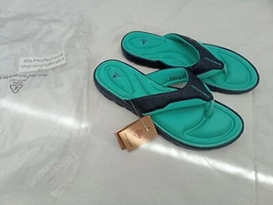 JADE NAVY DUNLOP Memory Foam Cushioned Toe Post Flip Flops Summer Sandals UK8 - Picture 1 of 5