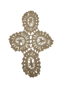 Doily Handmade Cotton Crochet (steel Hook) Brown Lacey Wheels - Picture 1 of 10