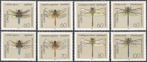 Germany 1991 Dragonflies/Insects/Nature/Conservation/Dragonfly 8v set (n43655) - Picture 1 of 1