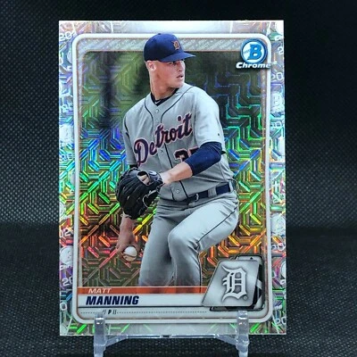 2020 Bowman Chrome Prospects Mega Mojo Refractor Matt Manning #BCP-229 - Tigers - Image 1 of 2