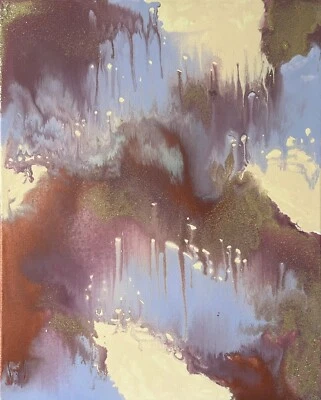 Pintura Acrílica Original Kayla Braden Abstracta “Realidad Derretida” sobre Lienzo Foto 1 de 4