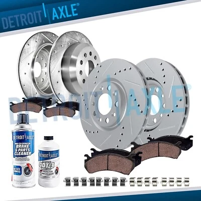 Kit de 10 pastillas de freno delanteras traseras perforadas para Jeep Wrangler 2018-2023 Foto 1 de 4