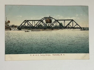 Charlotte New York Postkarte um 1910 RW&O Eisenbahn Drehbrücke - Bild 1 von 2