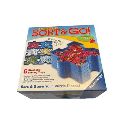 Ravensburger Puzzle Sort & Go Puzzle Pieces Sorting Trays 6 Stacking Blue - image 1 of 4
