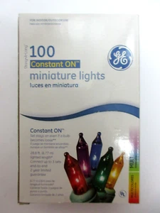 Multi-color Miniature Lights GE 100 Corded String Light Green Wire NEW - Picture 1 of 6