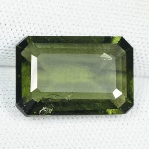 7,40 ct RARA TECTITA NATURAL VERDE OLIVA / MOLDAVITA Octágono Ver Vdo DL - Imagen 1 de 2