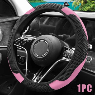 Car Steering Wheel Cover Breathable Anti-slip Protector Accessories For 15"/38cm - Image 1 of 4