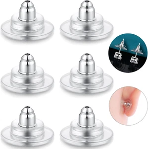 3-Pairs 925 Sterling Silver Earring Backs Replacements for Diamond Studs,14K Whi - Picture 1 of 12