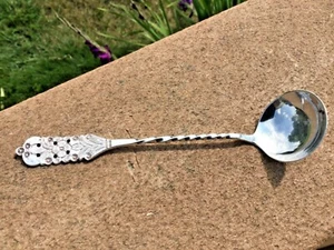 Sterling Silber Schöpfkelle Arios Maker Blumenmuster Sterling Servierstück Vintage - Bild 1 von 7