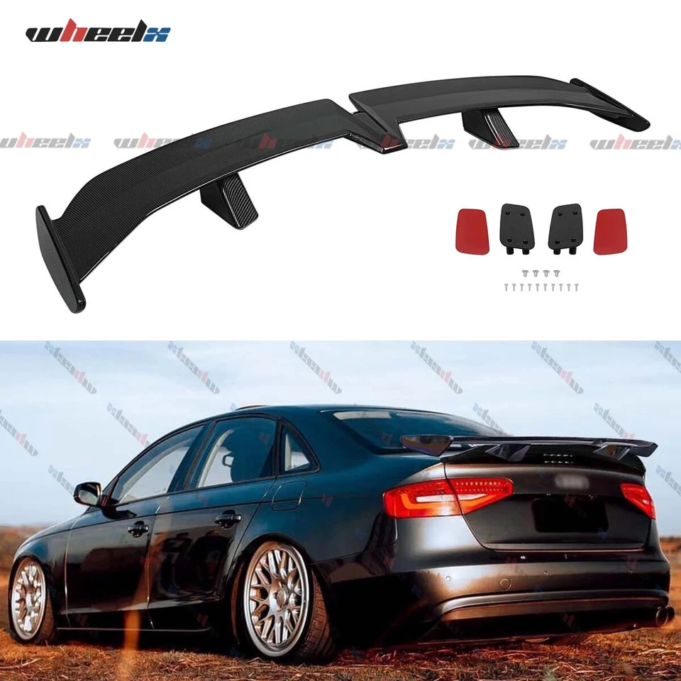 For Audi A3 S3 A4 S4 A5 S5 55" Rear Trunk Lip Spoiler Wing Carbon Fiber GT Style - Image 1 of 4