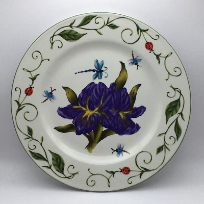 Tabletops Unlimited Botanical Garden Purple Iris, Lady Bug Dragonfly Vine Border - Image 1 of 4