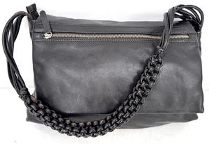 Hedgren Inner City Brown Leather Large Hobo Bag Woven Handle Flap Handbag Purse - Picture 1 of 17