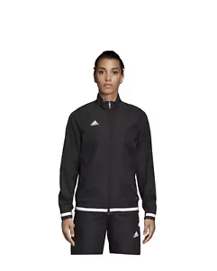 Adidas T19 Woven Womens Tracksuit Jacket Track Top Black Training Sports Gym NWT - Picture 1 of 7