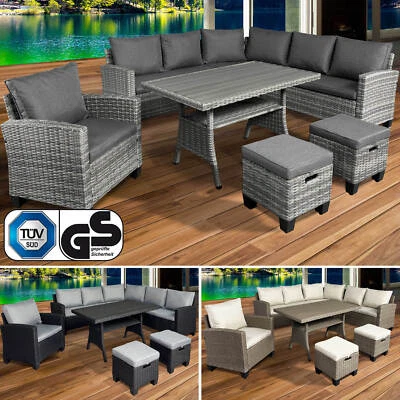 BRAST Poly Rattan Sitzgarnitur Hacienda Gartenmöbel Essgruppe Lounge Sitzgruppe - Bild 1 von 4