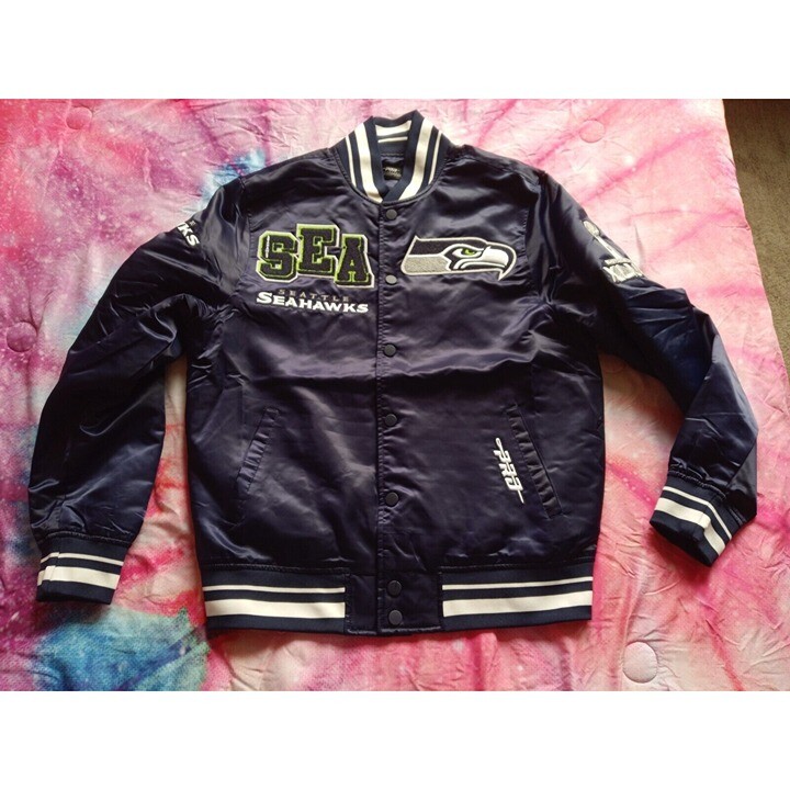 NFL Seattle Seahawks レザージャケット Vintage Seattle Seahawks Leather Jacket Sz. L