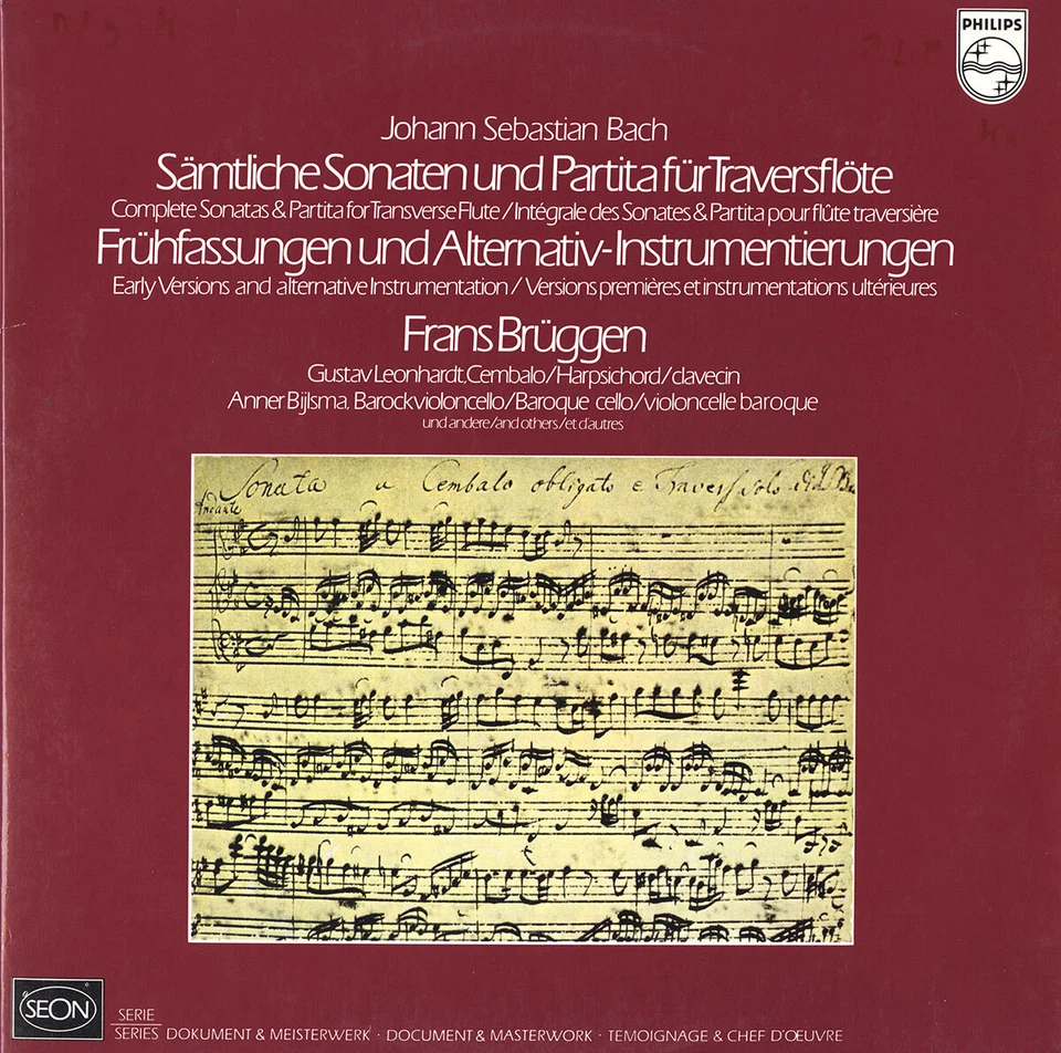 BRUGGEN Recorder BACH Complete Sonatas and Partitas for Flute PHILIPS 6775022 NM - Image 1 of 3