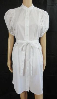 Vestido Camisa Stella McCartney Blanco Algodón Orgánico-Popelina Anastasia con Cinturón Talla S Foto 1 de 4