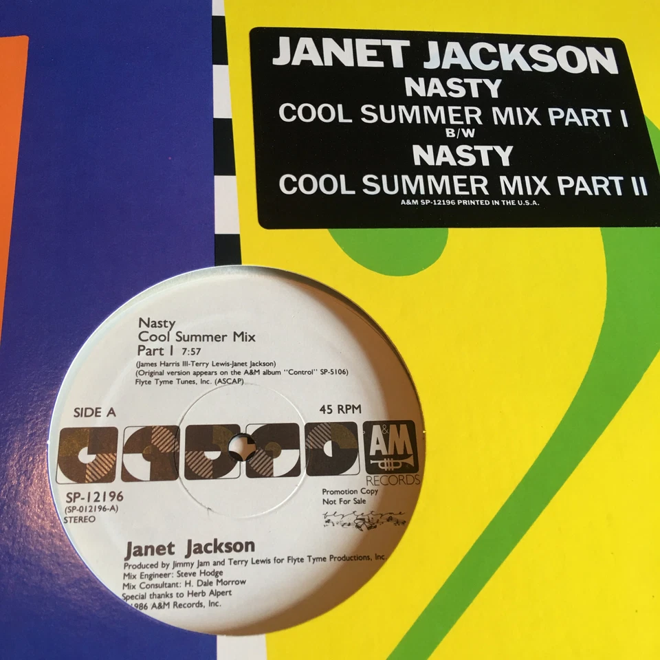 JANET JACKSON - NASTY - 12"WHITE LAB PROMO 1ST PRESS MINT 1986 RARE  - Image 1 of 1