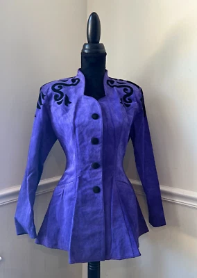 Chaqueta de vestir vintage de gamuza morada chía talla S Foto 1 de 4