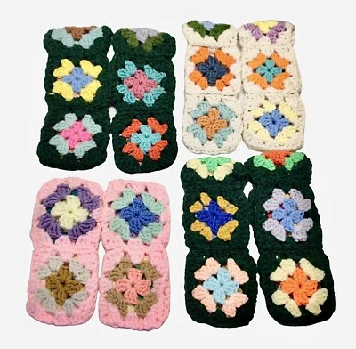 Chinelos femininos de crochê feitos à mão para quarto de casa~meias chinelo~malha solta - Imagem 1 de 3
